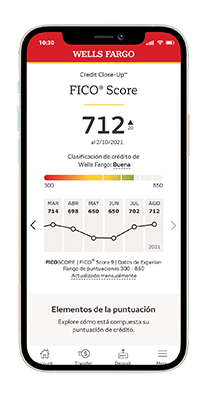 Imagen de la solicitud de Credit Close-Up donde se muestra un ejemplo de Puntuación FICO® Score de 712