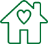 A house with a heart image.