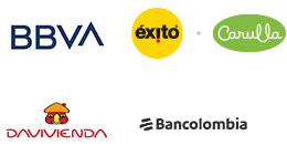 BBVA Colombia, Bancolombia, Banco Davivienda, Grupo Éxito (Éxito, Carulla)