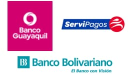 Banco Guayaquil, SERVIPAGOS (VIA PRODUBANCO), Ecuagiros (via Banco Bolivariano)