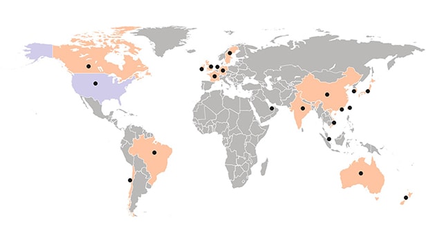 Wells Fargo around the world - Global footprint across 22 countries outside the U.S.