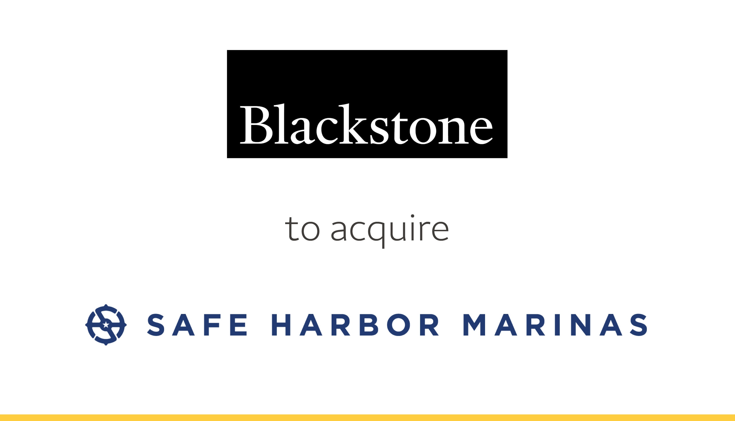 Blackstone to acquire Safe Harbor Marinas with company logos