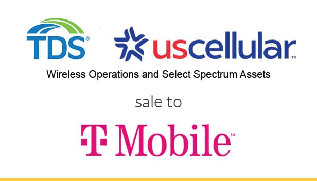 TDS/Uscellular’s Wireless Operations and Select Spectrum Assets sale to T-Mobile with company logos