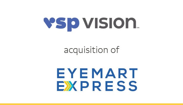 vsp vision acquisition of Eyemart Express with company logos