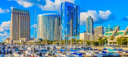 a picture of buildings in downtown San Diego