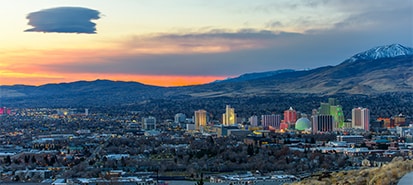 a picture of buildings in downtown Reno